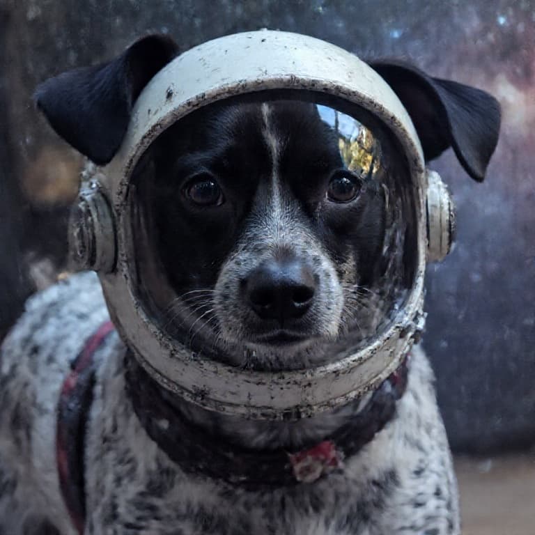 A pet reimagined as a astronaut by PawModel — same real pet, new scene